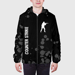 Куртка с капюшоном мужская Counter Strike glitch на темном фоне: надпись, сим, цвет: 3D-черный — фото 2