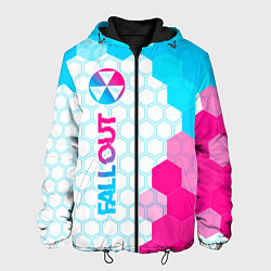 Куртка с капюшоном мужская Fallout neon gradient style: по-вертикали, цвет: 3D-черный