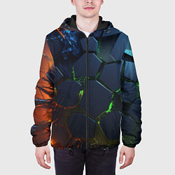 Куртка с капюшоном мужская Взрыв плит, цвет: 3D-черный — фото 2