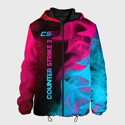 Куртка с капюшоном мужская Counter Strike 2 - neon gradient: по-вертикали, цвет: 3D-черный