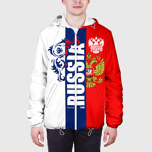Мужская куртка Russia national team: white blue red / 3D-Белый – фото 3
