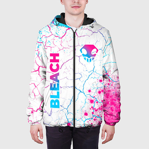 Мужская куртка Bleach neon gradient style: надпись, символ / 3D-Черный – фото 3