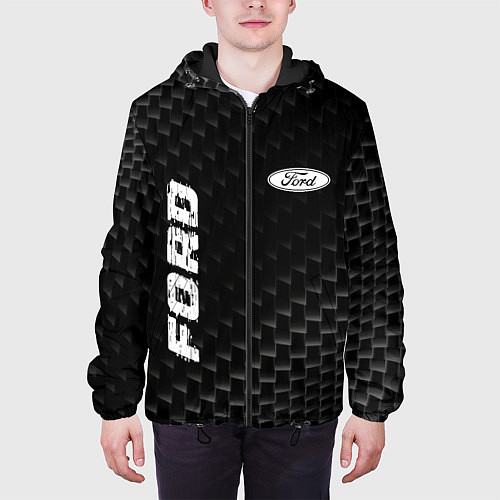 Мужская куртка Ford карбоновый фон / 3D-Черный – фото 3