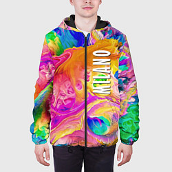 Куртка с капюшоном мужская Abstract colorful composition - Milano, цвет: 3D-черный — фото 2