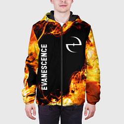 Куртка с капюшоном мужская Evanescence и пылающий огонь, цвет: 3D-черный — фото 2