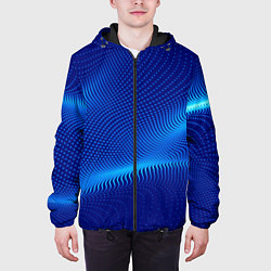 Куртка с капюшоном мужская Blue dots, цвет: 3D-черный — фото 2