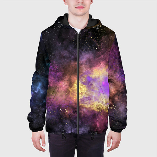 Мужская куртка Космос рождение звезды / 3D-Черный – фото 3