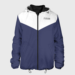 Куртка с капюшоном мужская FIRM бело-синий, цвет: 3D-черный