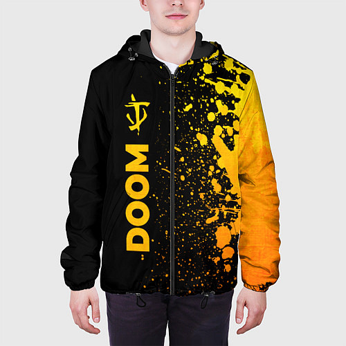 Мужская куртка Doom - gold gradient: по-вертикали / 3D-Черный – фото 3
