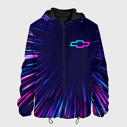 Куртка с капюшоном мужская Chevrolet neon speed lines, цвет: 3D-черный