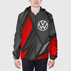Куртка с капюшоном мужская Volkswagen sports racing, цвет: 3D-черный — фото 2