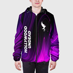 Куртка с капюшоном мужская Hollywood Undead violet plasma, цвет: 3D-черный — фото 2