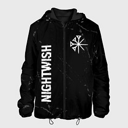 Мужская куртка Nightwish glitch на темном фоне: надпись, символ
