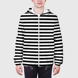 Куртка с капюшоном мужская Тельняшка черная Подводного флота ВМФ, цвет: 3D-белый — фото 2