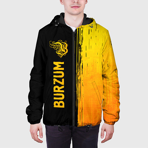 Мужская куртка Burzum - gold gradient: по-вертикали / 3D-Черный – фото 3