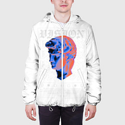 Куртка с капюшоном мужская Синт Вейв Ретро Неон Стиль, цвет: 3D-белый — фото 2