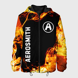 Куртка с капюшоном мужская Aerosmith и пылающий огонь, цвет: 3D-черный