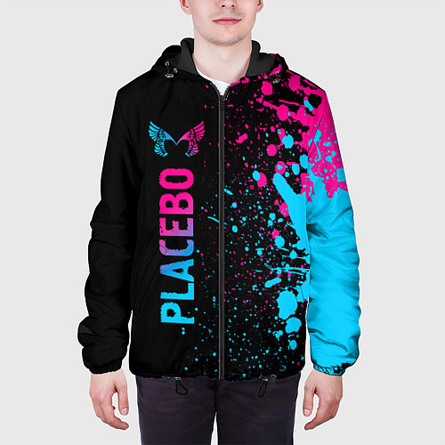Мужская куртка Placebo - neon gradient: по-вертикали / 3D-Черный – фото 3