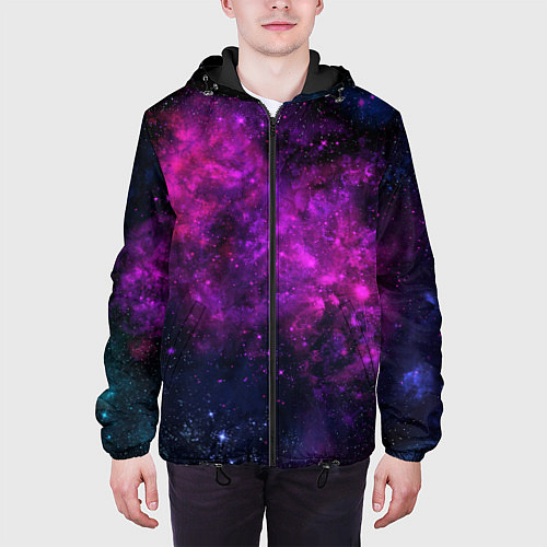 Мужская куртка Neon pink nebula / 3D-Черный – фото 3