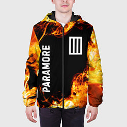 Куртка с капюшоном мужская Paramore и пылающий огонь, цвет: 3D-черный — фото 2
