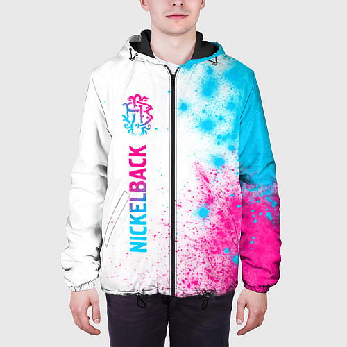 Мужская куртка Nickelback neon gradient style: по-вертикали / 3D-Черный – фото 3