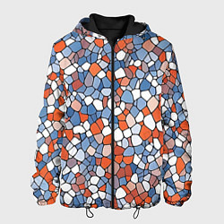 Куртка с капюшоном мужская Красочная мозаика, цвет: 3D-черный