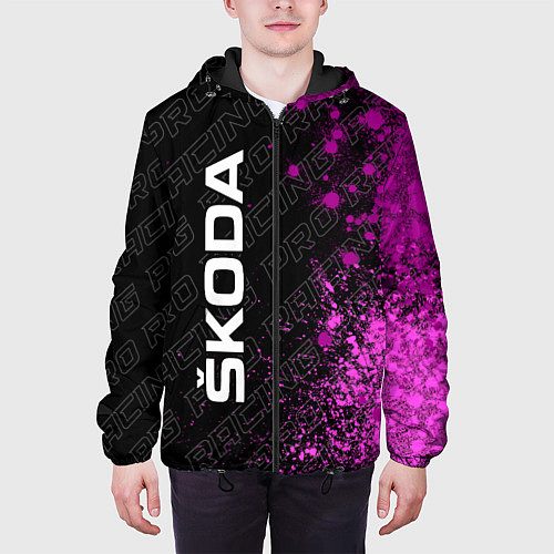 Мужская куртка Skoda pro racing: по-вертикали / 3D-Черный – фото 3