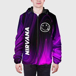 Куртка с капюшоном мужская Nirvana violet plasma, цвет: 3D-черный — фото 2