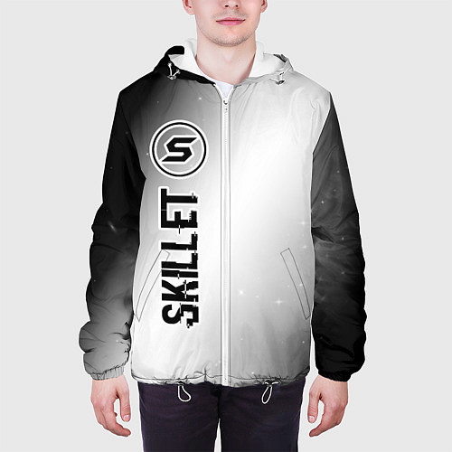 Мужская куртка Skillet glitch на светлом фоне: по-вертикали / 3D-Белый – фото 3