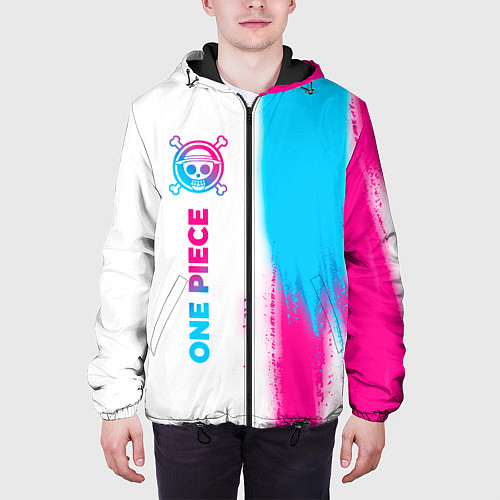 Мужская куртка One Piece neon gradient style: по-вертикали / 3D-Черный – фото 3