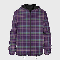 Куртка с капюшоном мужская Джентльмены Шотландка темно-фиолетовая, цвет: 3D-черный