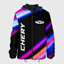 Куртка с капюшоном мужская Chery speed lights, цвет: 3D-черный