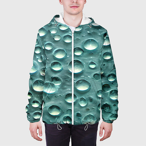 Мужская куртка Кристальные капли / 3D-Белый – фото 3