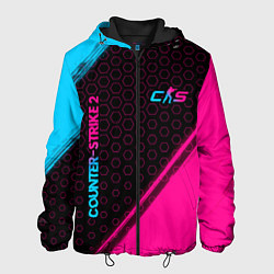 Мужская куртка Counter-Strike 2 - neon gradient: надпись, символ
