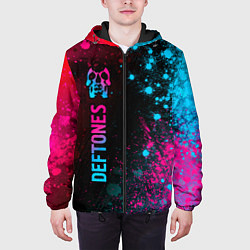 Куртка с капюшоном мужская Deftones - neon gradient: по-вертикали, цвет: 3D-черный — фото 2