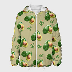 Куртка с капюшоном мужская Авокадо и веточка, цвет: 3D-белый