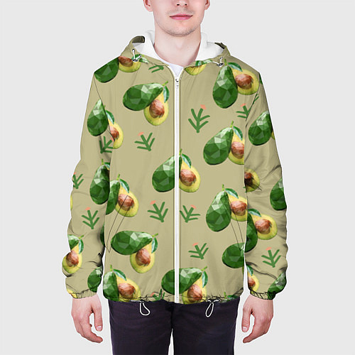 Мужская куртка Авокадо и веточка / 3D-Белый – фото 3
