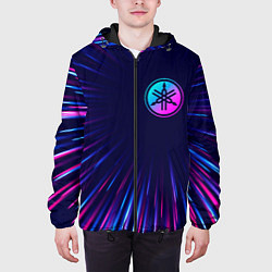 Куртка с капюшоном мужская Yamaha neon speed lines, цвет: 3D-черный — фото 2
