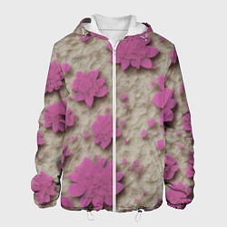 Мужская куртка Розовые цветы объемные