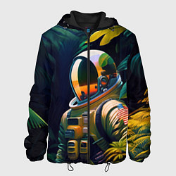 Куртка с капюшоном мужская Космонавт в зарослях, цвет: 3D-черный