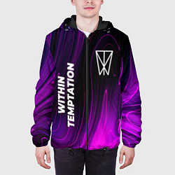 Куртка с капюшоном мужская Within Temptation violet plasma, цвет: 3D-черный — фото 2