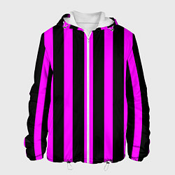 Мужская куртка В полоску черного и фиолетового цвета