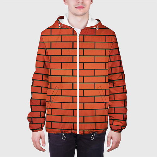 Мужская куртка Кирпичная стена / 3D-Белый – фото 3
