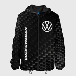 Куртка с капюшоном мужская Volkswagen карбоновый фон, цвет: 3D-черный