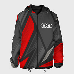 Куртка с капюшоном мужская Audi sports racing, цвет: 3D-черный