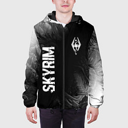 Куртка с капюшоном мужская Skyrim glitch на темном фоне: надпись, символ, цвет: 3D-черный — фото 2