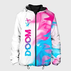 Куртка с капюшоном мужская Doom neon gradient style: по-вертикали, цвет: 3D-черный