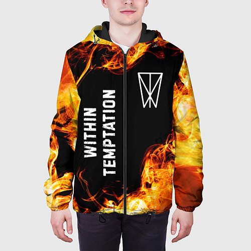 Мужская куртка Within Temptation и пылающий огонь / 3D-Черный – фото 3