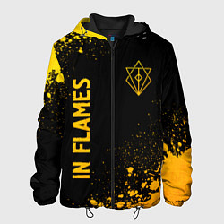 Куртка с капюшоном мужская In Flames - gold gradient: надпись, символ, цвет: 3D-черный