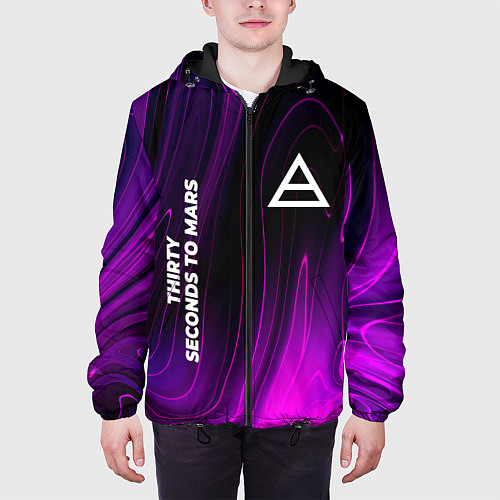 Мужская куртка Thirty Seconds to Mars violet plasma / 3D-Черный – фото 3